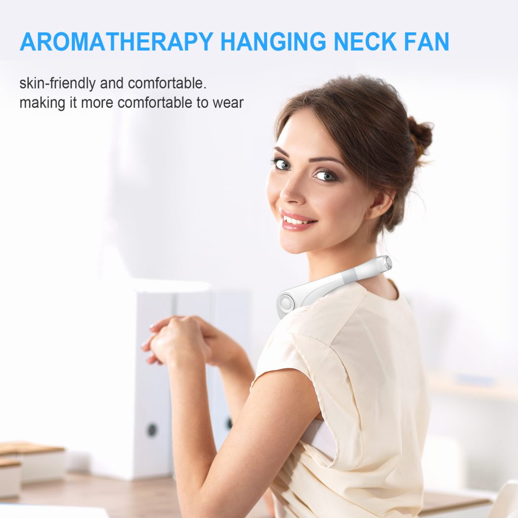 Neck Hanging Fan,Rechargeable Mini Portable Fan,Bladeless fan,USB Neck Fan with Aromatherapy - Fan - 6