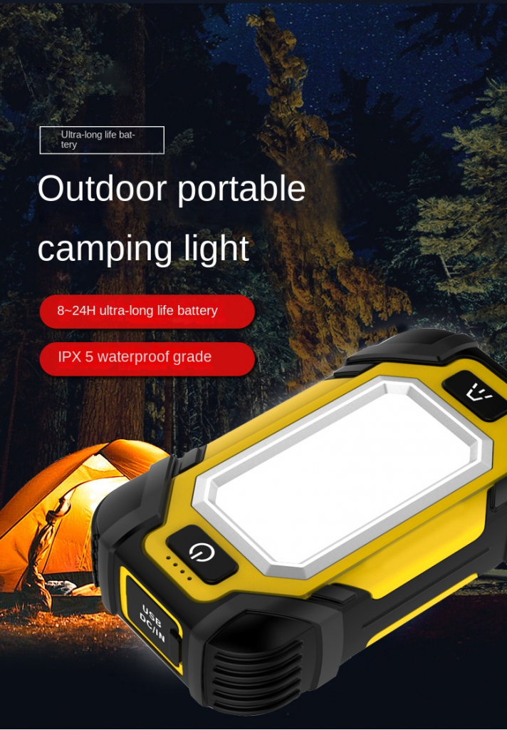 8000mAh Camping Led Light, Magnetic Light, Desk Lamp with Holder, Button Design, Adjustable Color Temperature/Brightness, Rechargeable USB-C Powered Fishing Camping Outdoors SOS Emergency Light,Power Bank Camping Light - Camping Light - 7
